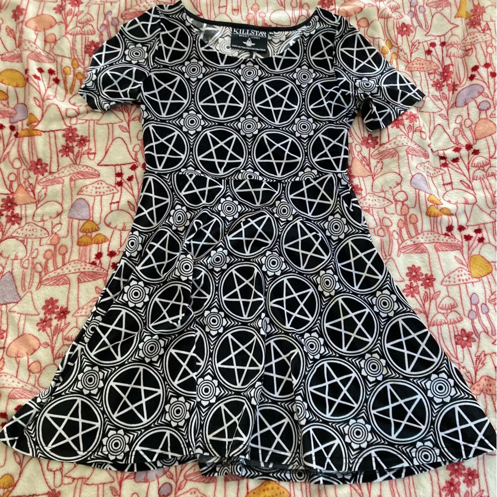 Killstar Pentagram Velvet Babydoll Dress Sz XL